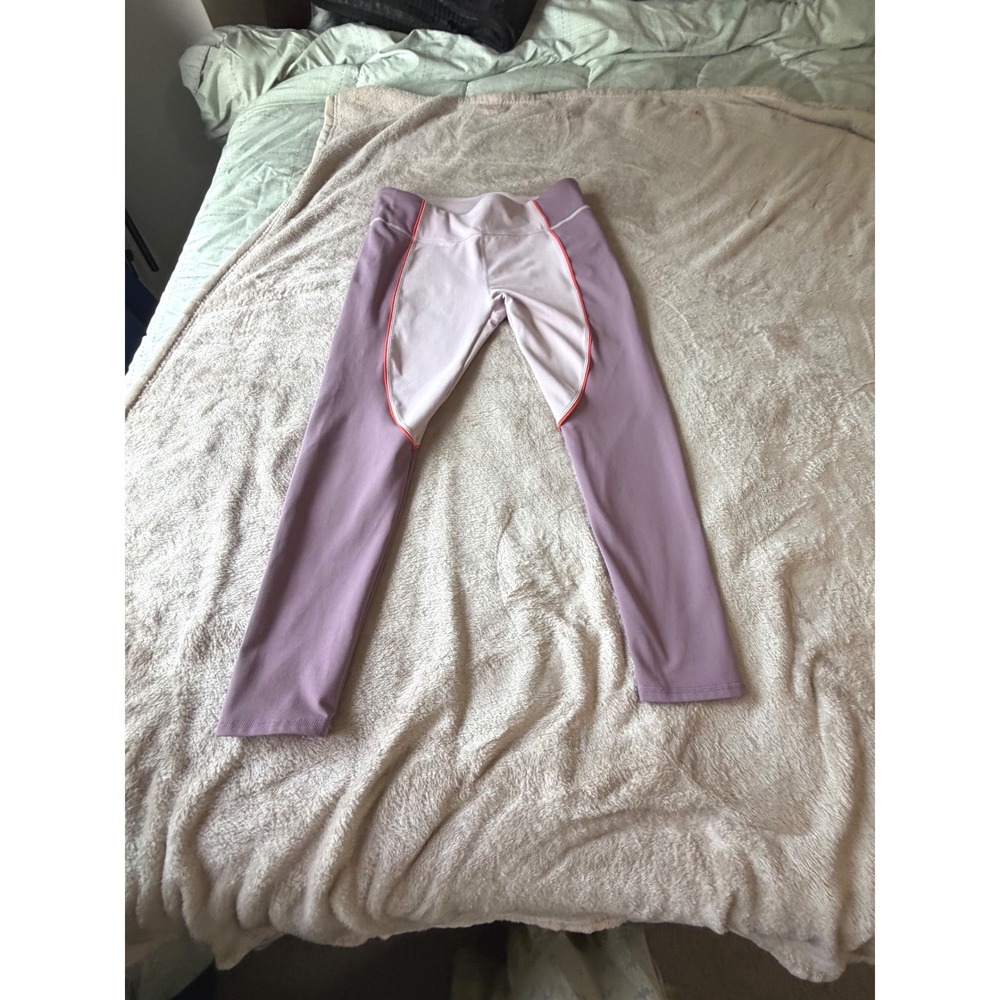 Fabletics Lavender Plum Colorblock Leggings Orange Piping PT1824956-7839-38050 L - Picture 7 of 8